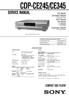 Sony CDP-CE245 - Service Manual 